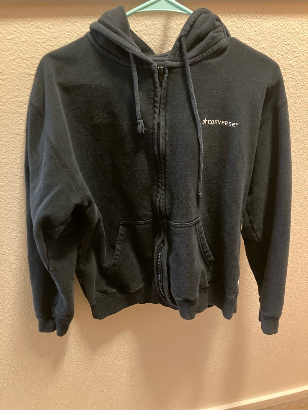 Converse Black Full-Zip Hoodie with Small Logo